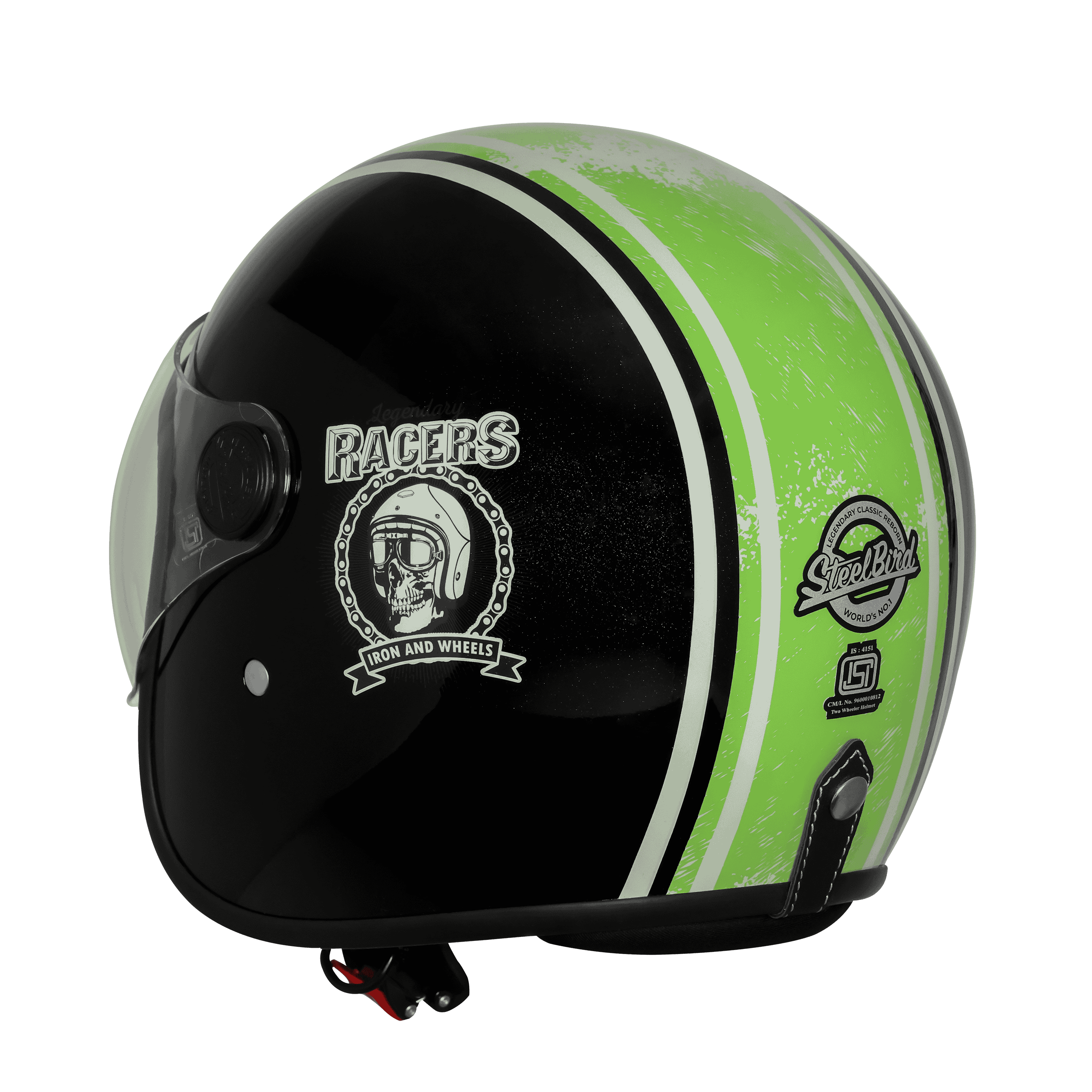 SBH-54 VINTAGE RACERS MAT BLACK WITH DARK GREEN